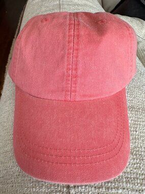 Adams Cool Crown Coral Pigment Dyed Cotton Dad Cap Adjustable Leather Strap NWT!